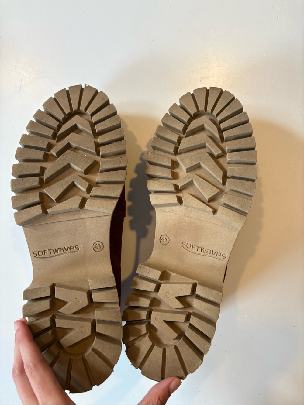 Softwaves || Vanna Suede Loafers Chunky Big Buckle Cognac Brown 41 - Picture 5 of 7